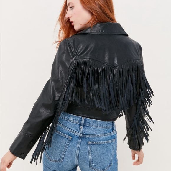 Faux Leather Fringe Jacket! - Picture 4 of 7